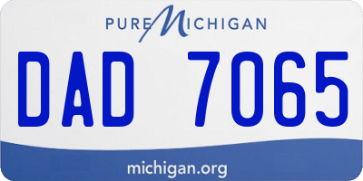 MI license plate DAD7065