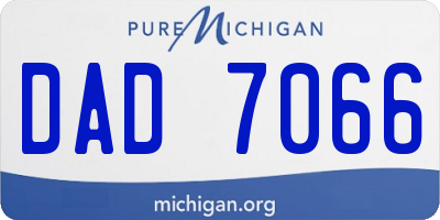 MI license plate DAD7066