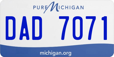 MI license plate DAD7071