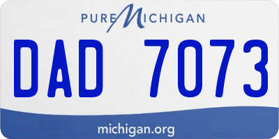 MI license plate DAD7073