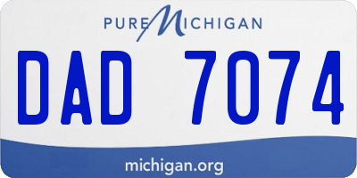 MI license plate DAD7074