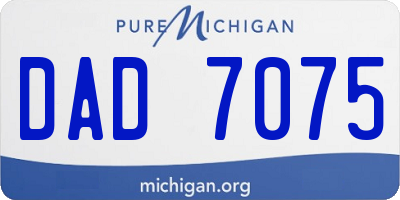 MI license plate DAD7075