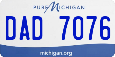 MI license plate DAD7076