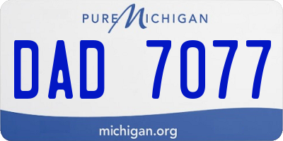 MI license plate DAD7077