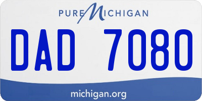 MI license plate DAD7080
