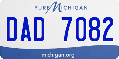 MI license plate DAD7082