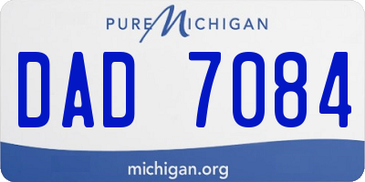 MI license plate DAD7084