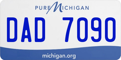 MI license plate DAD7090