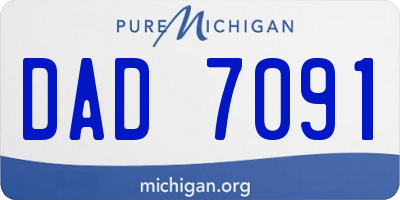 MI license plate DAD7091