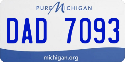 MI license plate DAD7093