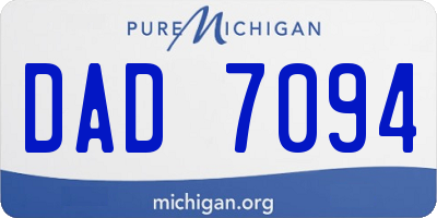 MI license plate DAD7094