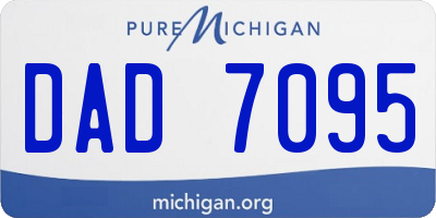 MI license plate DAD7095