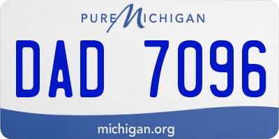 MI license plate DAD7096