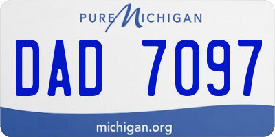 MI license plate DAD7097