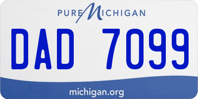 MI license plate DAD7099