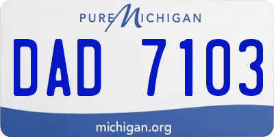 MI license plate DAD7103