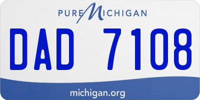 MI license plate DAD7108