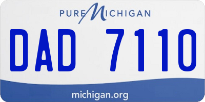 MI license plate DAD7110