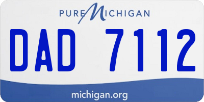 MI license plate DAD7112