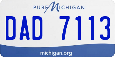 MI license plate DAD7113