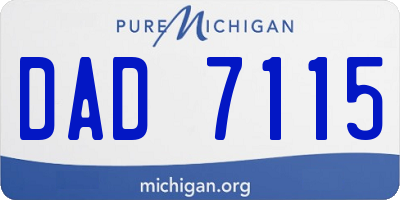 MI license plate DAD7115