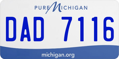 MI license plate DAD7116