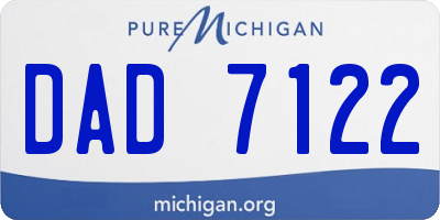 MI license plate DAD7122