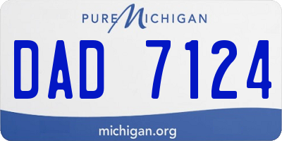 MI license plate DAD7124