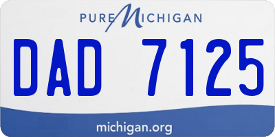MI license plate DAD7125