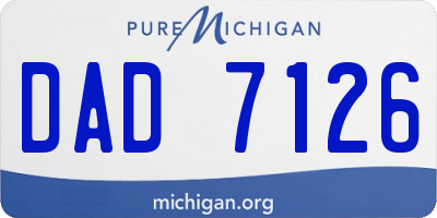MI license plate DAD7126
