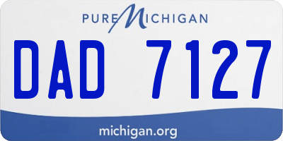 MI license plate DAD7127
