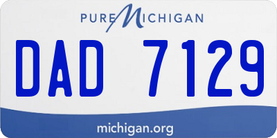MI license plate DAD7129