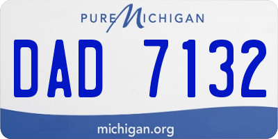 MI license plate DAD7132