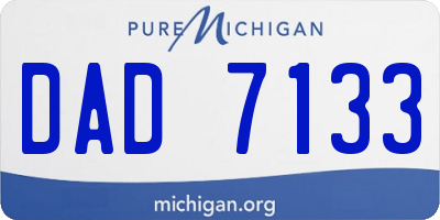 MI license plate DAD7133