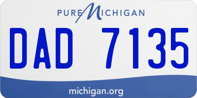 MI license plate DAD7135