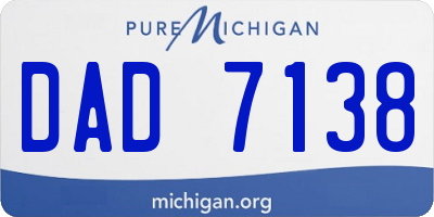 MI license plate DAD7138