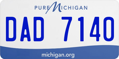 MI license plate DAD7140