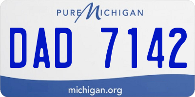 MI license plate DAD7142