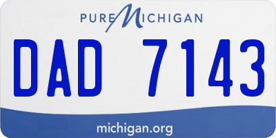 MI license plate DAD7143
