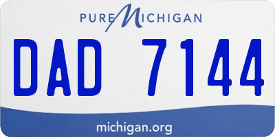 MI license plate DAD7144