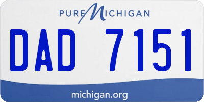MI license plate DAD7151