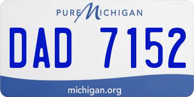 MI license plate DAD7152