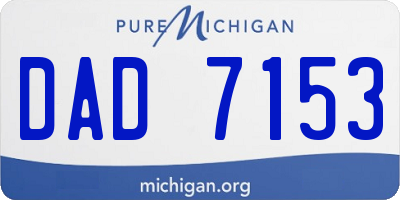 MI license plate DAD7153