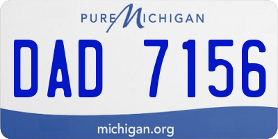 MI license plate DAD7156