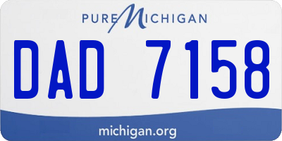 MI license plate DAD7158