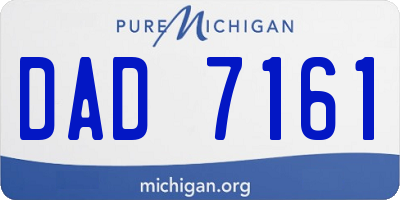 MI license plate DAD7161