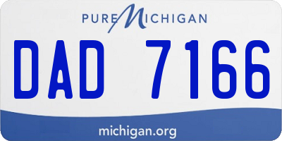 MI license plate DAD7166