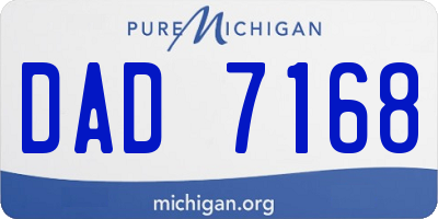 MI license plate DAD7168