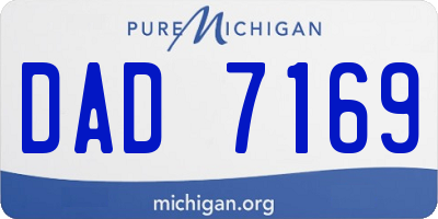 MI license plate DAD7169