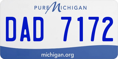MI license plate DAD7172